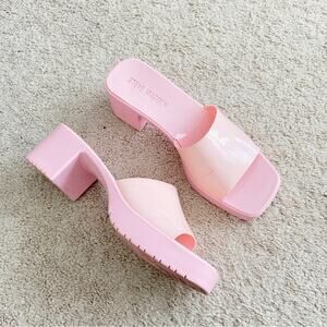 Steve Madden Harlin Pink Jelly Heeled Sandals Size 8